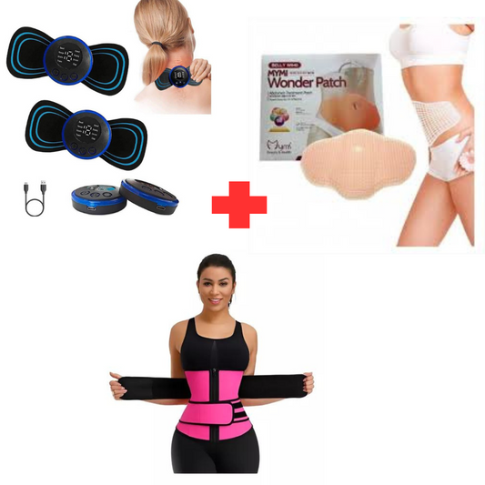 COMBO FAJA+MASAJEADOR+PARCHEABDOMEN - Silueta Perfecta 3 en 1